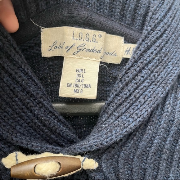 H&M - Cable Knit - Camping Pullover - navy 100% cotton - L.O.G.G - Picture 3 of 4